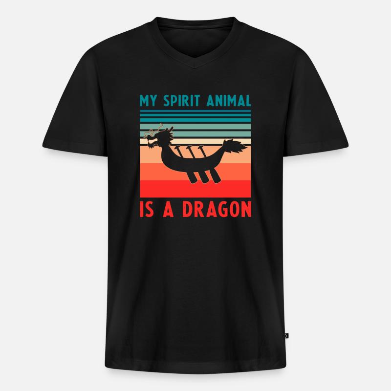 Drachenboot Trainer und Drachenboot - Männer Premium Bio T-Shirt mit V-Ausschnitt - Schwarz