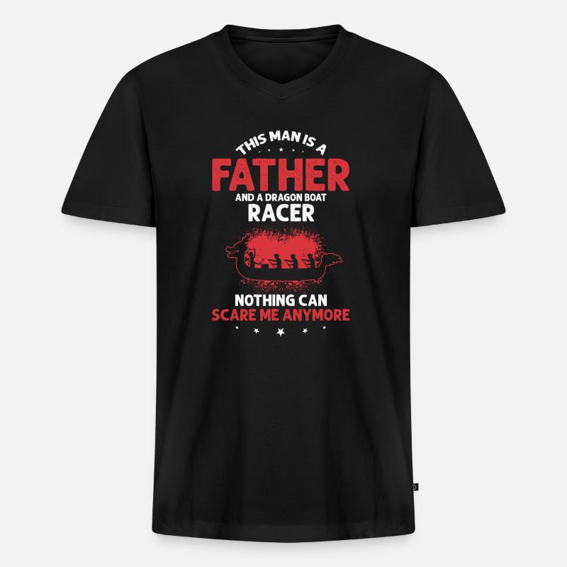 Drachenboot Trainer und Drachenboot - Männer Premium Bio T-Shirt mit V-Ausschnitt - Schwarz