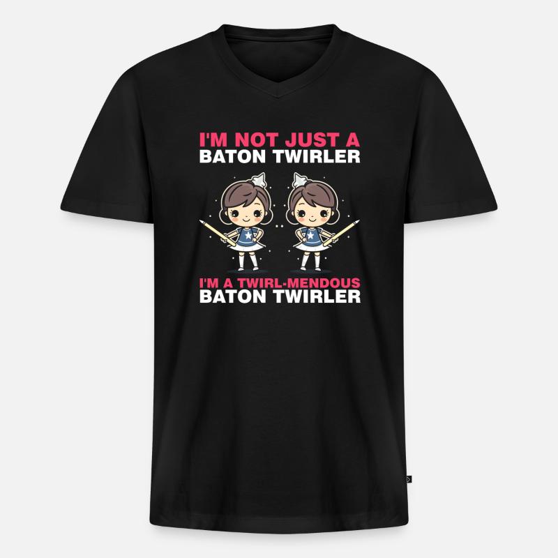 Stabdänzerin Design für Majorette - Männer Premium Bio T-Shirt mit V-Ausschnitt - Schwarz