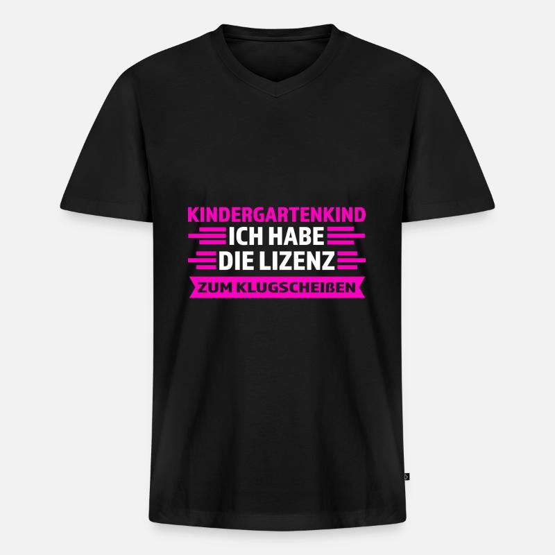 Kindergarten Anfang Kindergartenkind Geschenk - Männer Premium Bio T-Shirt mit V-Ausschnitt - Schwarz
