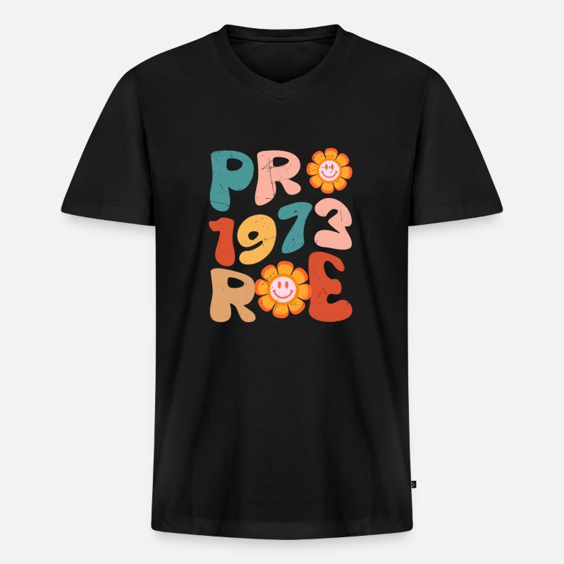 Pro 1973 Rogen - Männer Premium Bio T-Shirt mit V-Ausschnitt - Schwarz