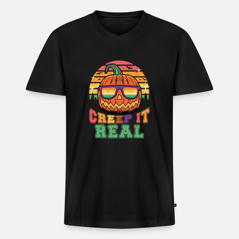 Kriechen Sie Es Real - Männer Premium Bio T-Shirt mit V-Ausschnitt - Schwarz