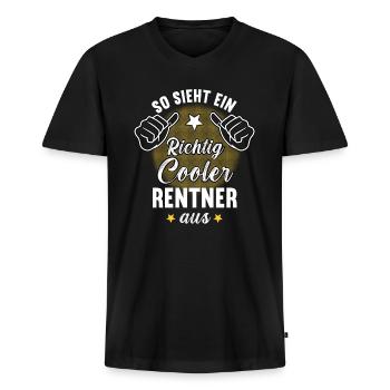 So Sieht Ein Richtig Cooler Rentner aus Ruhestand - Männer Premium Bio T-Shirt mit V-Ausschnitt - Schwarz - Vorne - Nico (187cm)