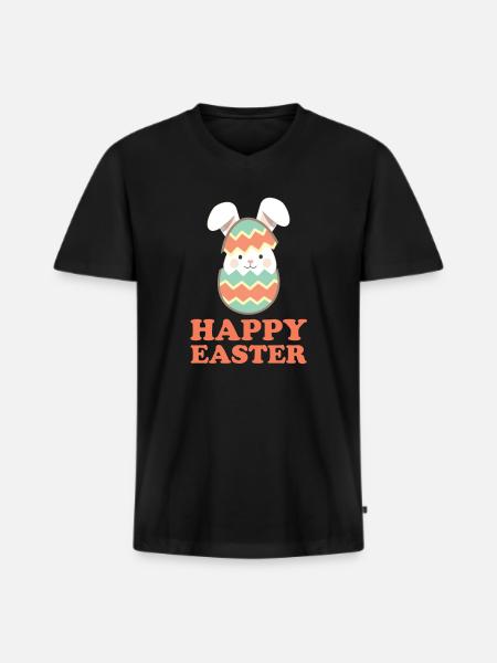 Happy Easter Painting Easter Eggs - Men's Premium Organic T-shirt with V-neck - black