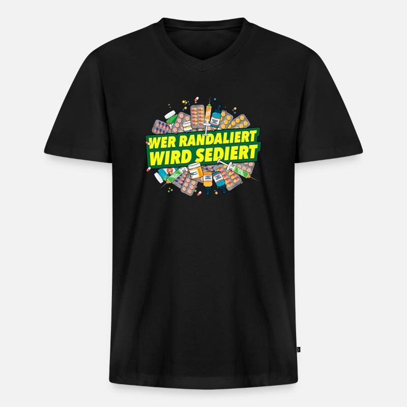 altenpflege sarkasmus pflegekräfte geschenkidee - Männer Premium Bio T-Shirt mit V-Ausschnitt - Schwarz