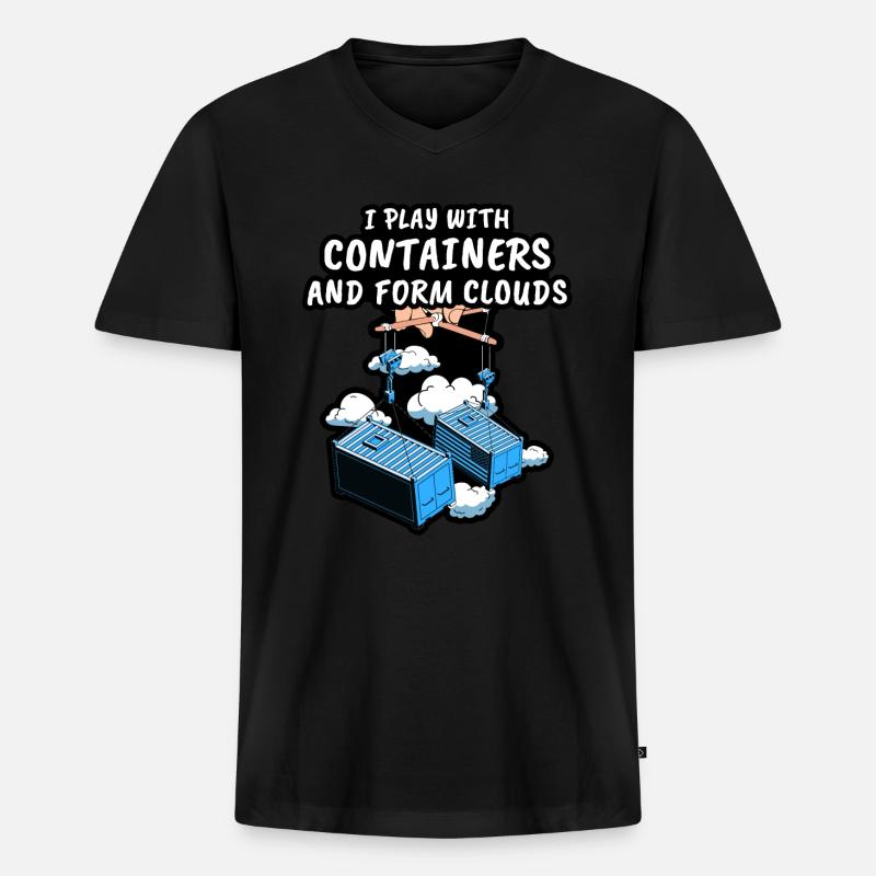 Devops Gag Geschenke - Männer Premium Bio T-Shirt mit V-Ausschnitt - Schwarz
