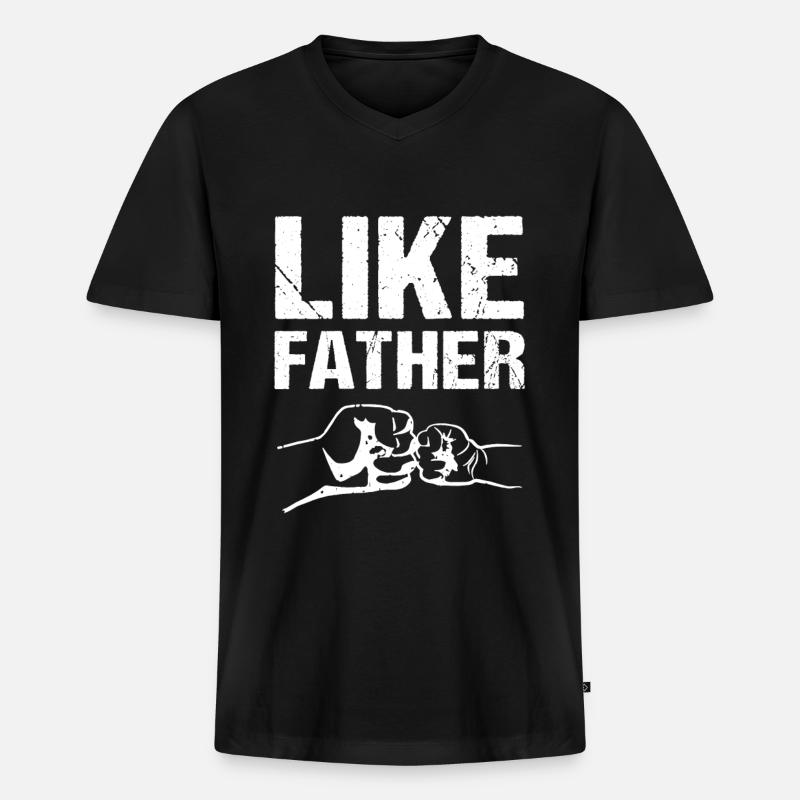 Like Father Like Son - Männer Premium Bio T-Shirt mit V-Ausschnitt - Schwarz
