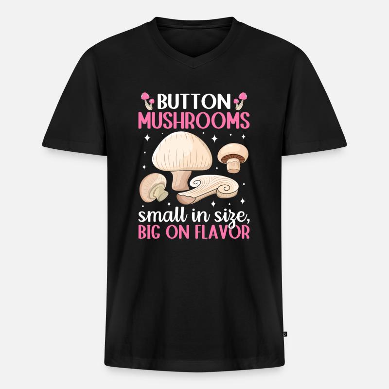 Champignons- Mushrooms- Pilze Geschenkidee - Männer Premium Bio T-Shirt mit V-Ausschnitt - Schwarz