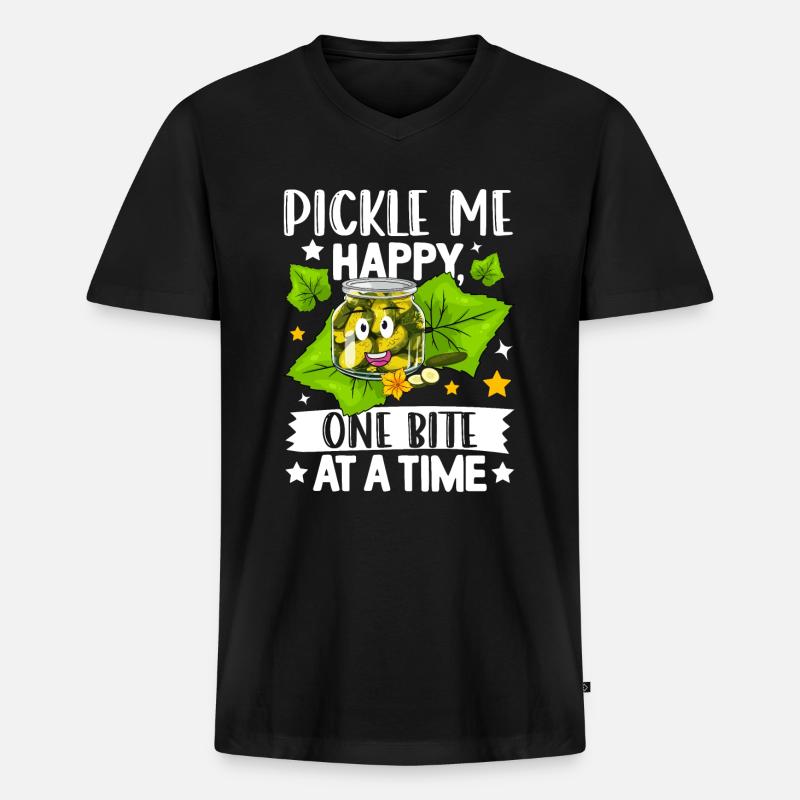 pickles- Gurken Geschenke, Gurken Tshirt - Männer Premium Bio T-Shirt mit V-Ausschnitt - Schwarz