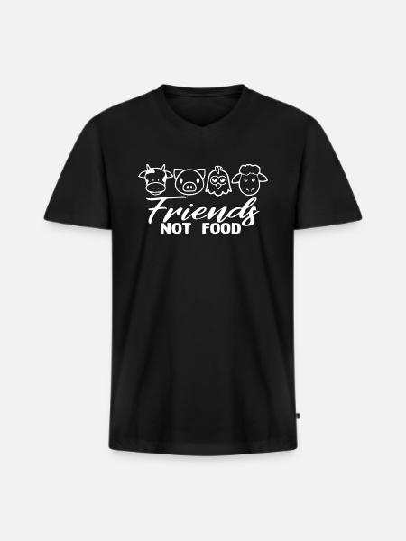 AMIS NON ALIMENTAIRES - T-shirt encolure en V Premium bio Homme - noir