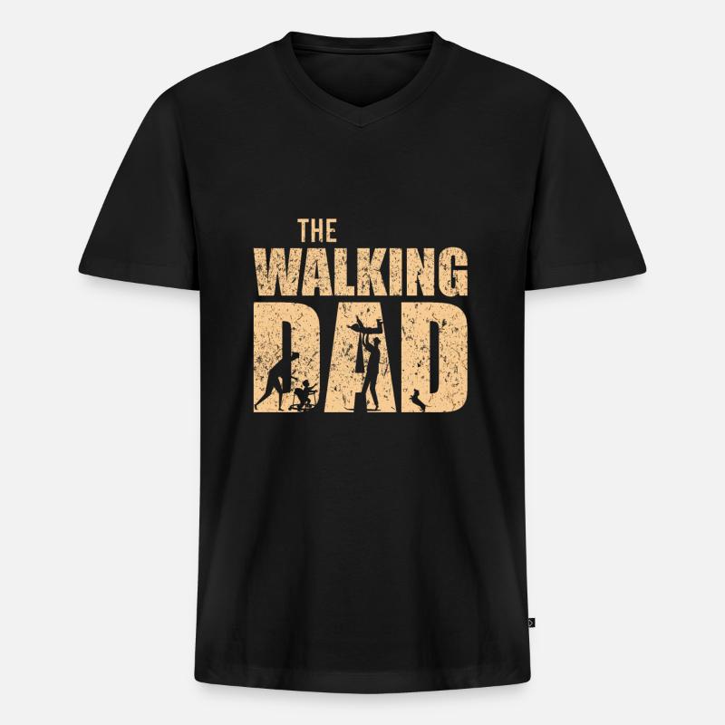 The Walking Dad Geschenk - Männer Premium Bio T-Shirt mit V-Ausschnitt - Schwarz