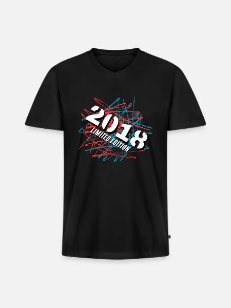 2018 Limited Edition - Men's Premium Organic T-shirt with V-neck - black
