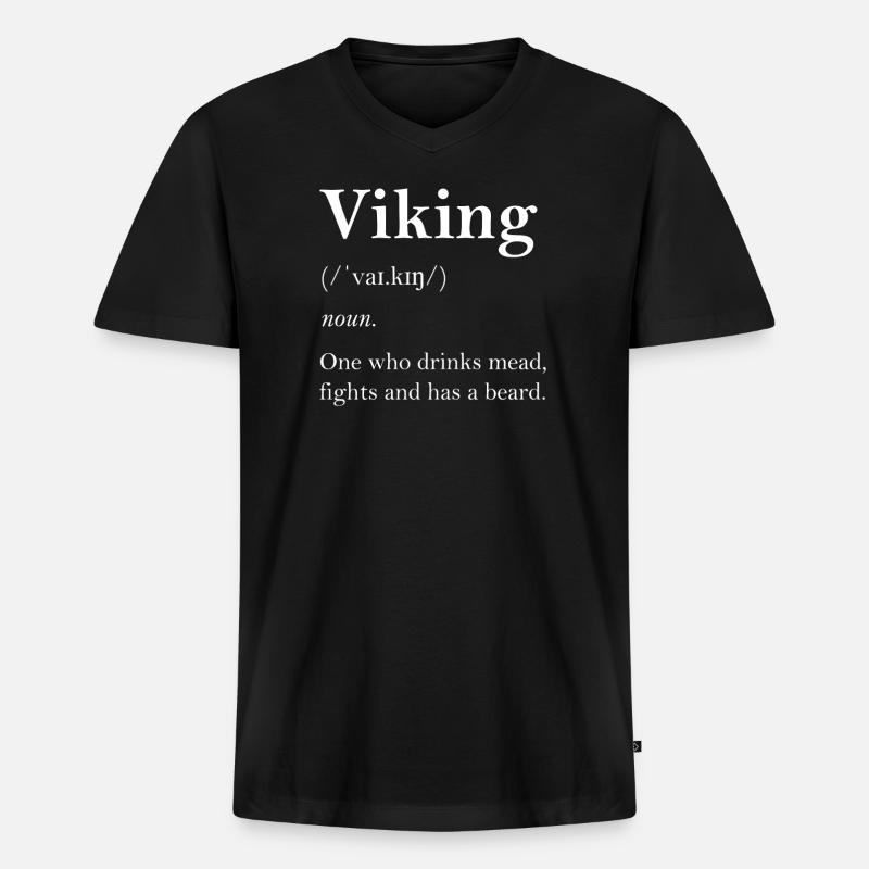 Wikinger Definition - Männer Premium Bio T-Shirt mit V-Ausschnitt - Schwarz
