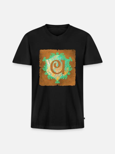 E 36 U - T-shirt encolure en V Premium bio Homme - noir