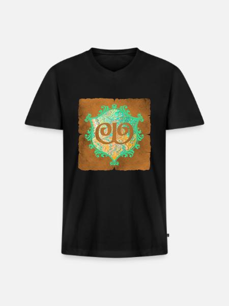 E 36 W - T-shirt encolure en V Premium bio Homme - noir