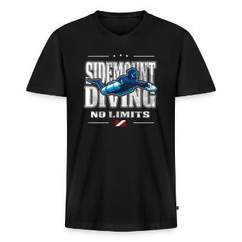 Sidemount Taucher Geschenk Keine Limits - Männer Premium Bio T-Shirt mit V-Ausschnitt - Schwarz - Vorne - Nico (187cm)