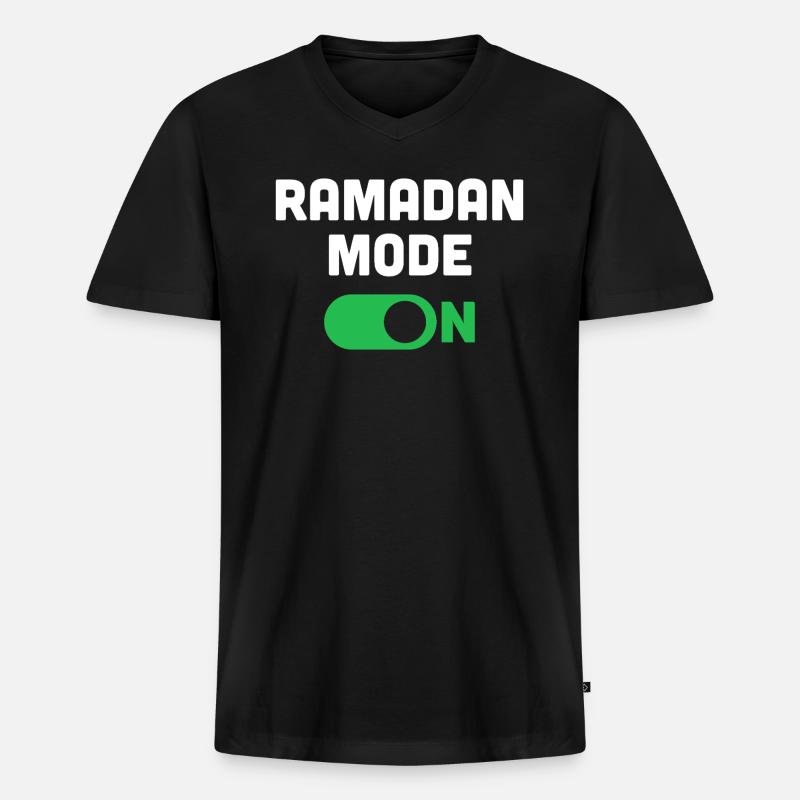 Ramadan-Modus an - Männer Premium Bio T-Shirt mit V-Ausschnitt - Schwarz