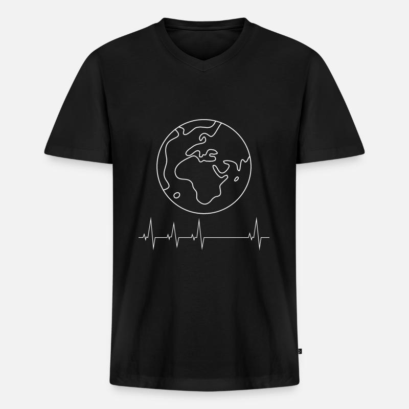 Erde - Männer Premium Bio T-Shirt mit V-Ausschnitt - Schwarz