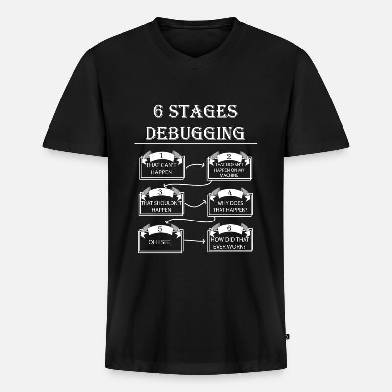 Debugging - Männer Premium Bio T-Shirt mit V-Ausschnitt - Schwarz