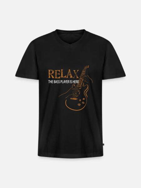 Bass player - Men's Premium Organic T-shirt with V-neck - black