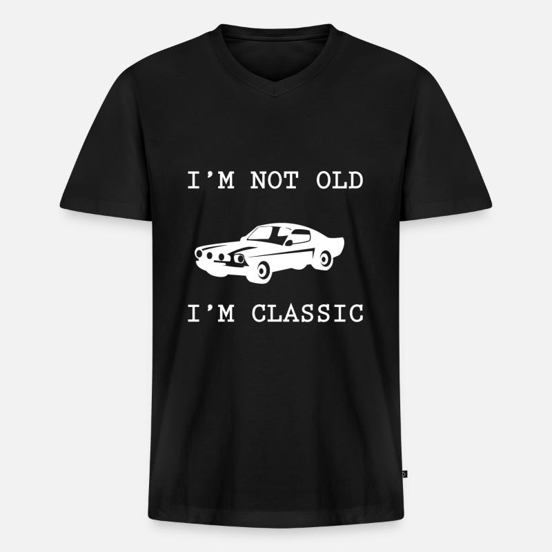 Classic Car - Männer Premium Bio T-Shirt mit V-Ausschnitt - Schwarz