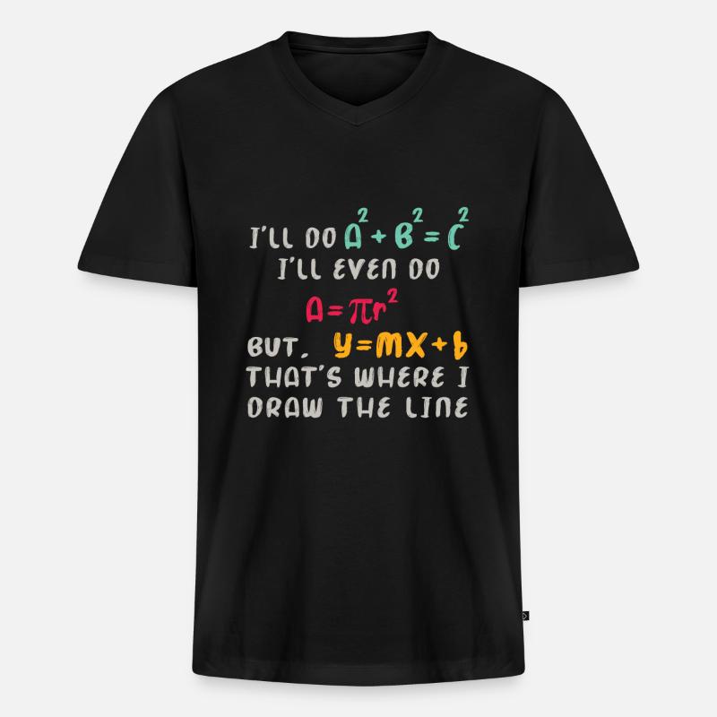 Mathe Lustig Nerd - Männer Premium Bio T-Shirt mit V-Ausschnitt - Schwarz