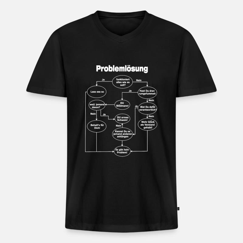 Programmierer Problemlösung - Männer Premium Bio T-Shirt mit V-Ausschnitt - Schwarz
