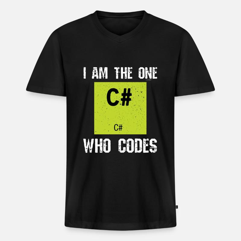 Programming C # Codes - Men's Premium Organic T-shirt with V-neck - black