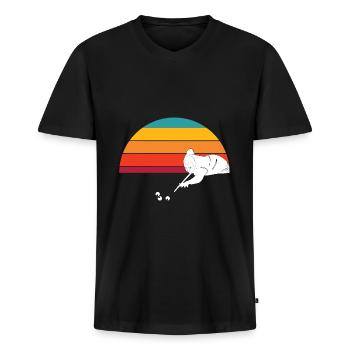 Joueur de snooker - T-shirt encolure en V Premium bio Homme - noir - Devant - Nico (187cm)