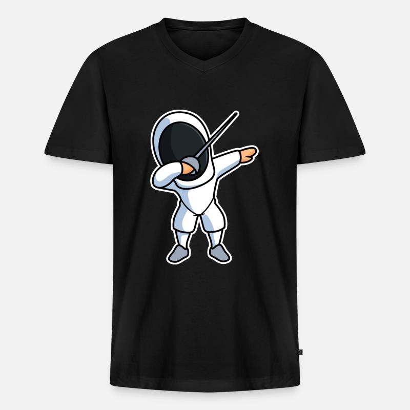Fechter DAB - Männer Premium Bio T-Shirt mit V-Ausschnitt - Schwarz