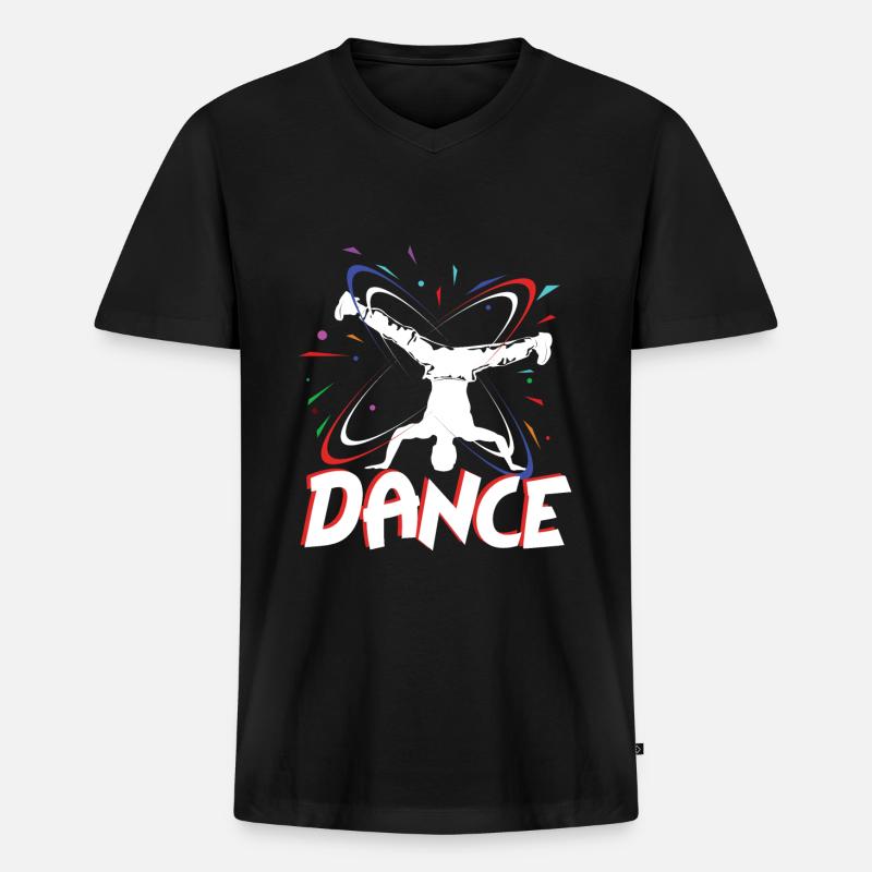 Breakdance Tanzen - Männer Premium Bio T-Shirt mit V-Ausschnitt - Schwarz