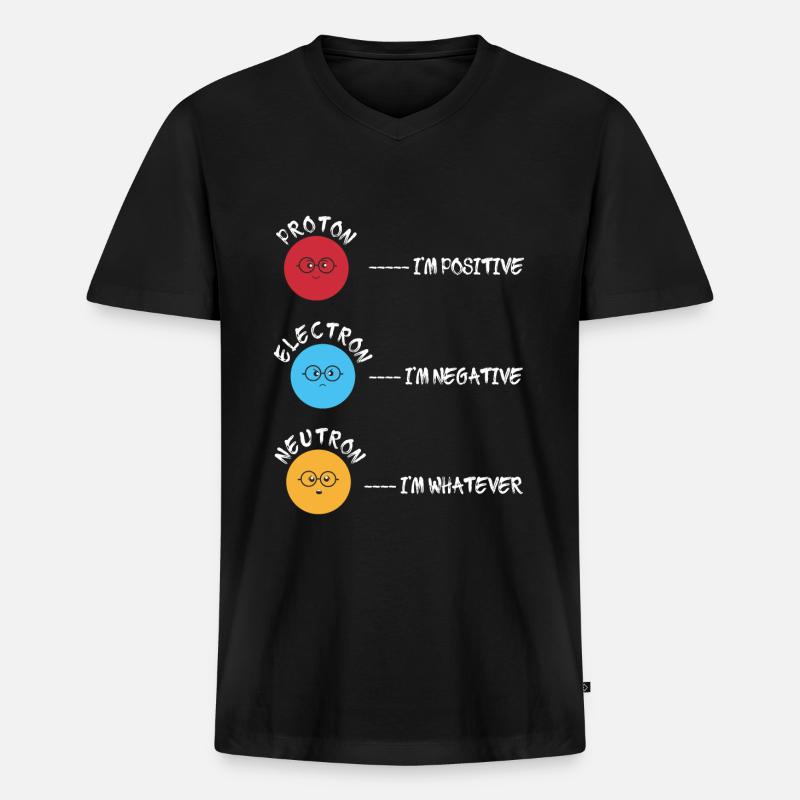 Proton Elektron Neutron - Männer Premium Bio T-Shirt mit V-Ausschnitt - Schwarz