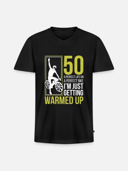 Cyklist 50 års fødselsdag Funny - Premium økologisk T-shirt med V-hals til mænd - sort