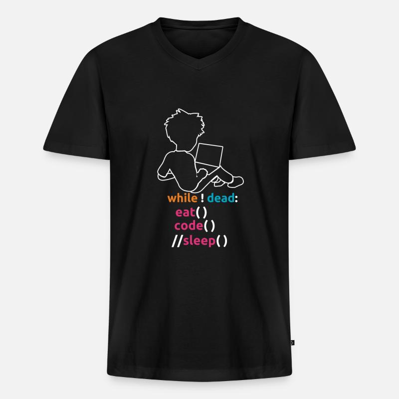 Programmierer Coder Informatik - Männer Premium Bio T-Shirt mit V-Ausschnitt - Schwarz