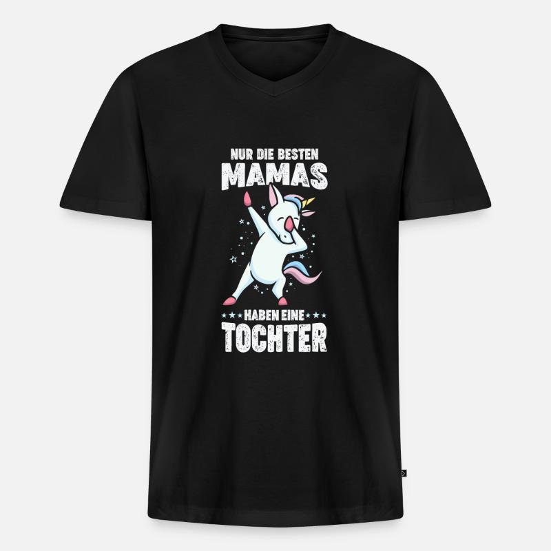 Mama Tochter Partnerlook Geschenk - Männer Premium Bio T-Shirt mit V-Ausschnitt - Schwarz