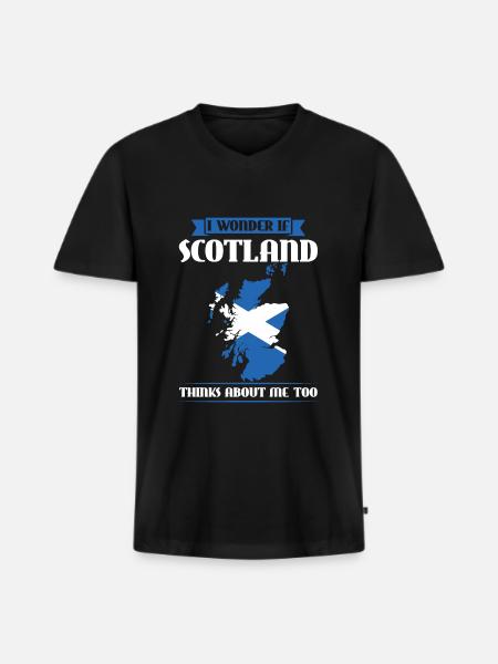 Skotland Flag Skotland Gave - Premium økologisk T-shirt med V-hals til mænd - sort