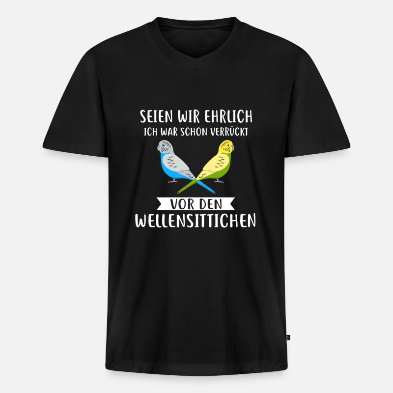 Budgerigar Budgerigars Budgerigar - Men's Premium Organic T-shirt with V-neck - black
