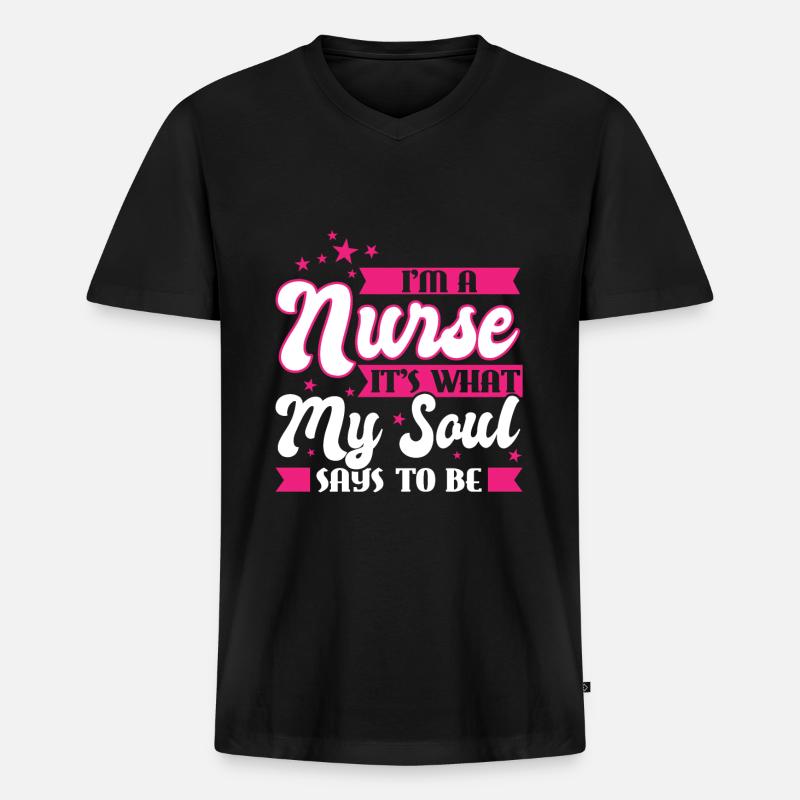 Krankenschwester Krankenschwester Geschenk - Männer Premium Bio T-Shirt mit V-Ausschnitt - Schwarz