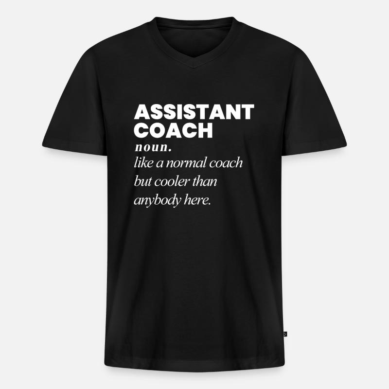 Assistenztrainer Coach Assistant Trainer - Männer Premium Bio T-Shirt mit V-Ausschnitt - Schwarz
