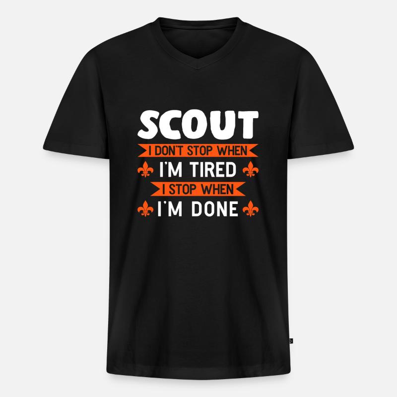 Scouting Scouting Mountains Geschenk - Männer Premium Bio T-Shirt mit V-Ausschnitt - Schwarz