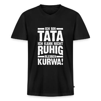 Polnisch Papa Tata Polnisch Kuwa Geschenk - Männer Premium Bio T-Shirt mit V-Ausschnitt - Schwarz - Vorne - Nico (187cm)