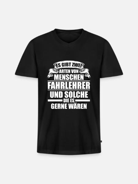 Fahrlehrer Fahrschule Fahrschüler Geschenk - Männer Premium Bio T-Shirt mit V-Ausschnitt - Schwarz