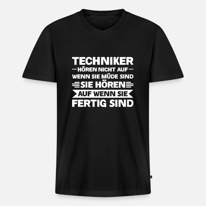 Techniker Technik Ingenieur Geschenk - Männer Premium Bio T-Shirt mit V-Ausschnitt - Schwarz