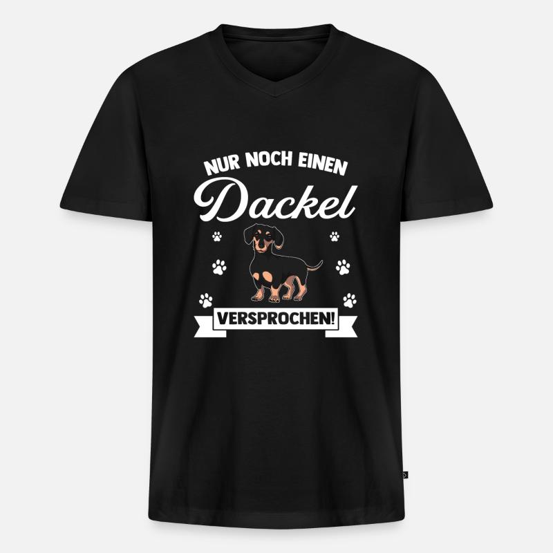 Dackel Dackel Geschenk - Männer Premium Bio T-Shirt mit V-Ausschnitt - Schwarz