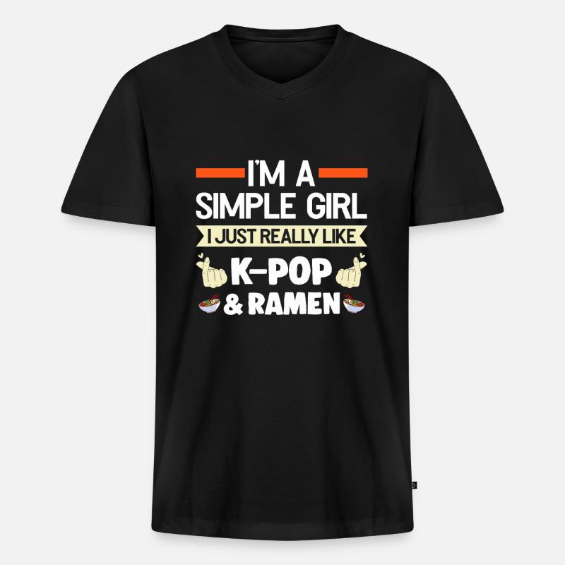 K-Pop-K-Pop-Merch K-Pop-Waren Geschenk - Männer Premium Bio T-Shirt mit V-Ausschnitt - Schwarz