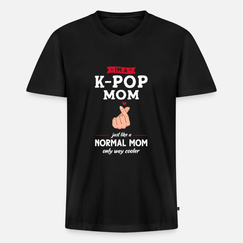 K-Pop K-Pop Merchandise Mutter Geschenk - Männer Premium Bio T-Shirt mit V-Ausschnitt - Schwarz