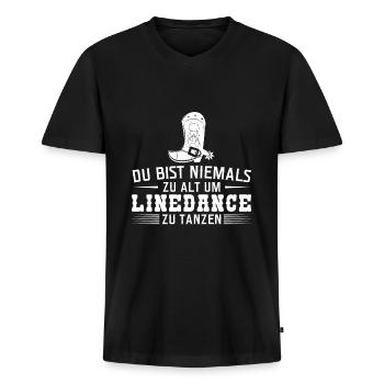 Linedance Linedancer Tänzer Geschenk - Männer Premium Bio T-Shirt mit V-Ausschnitt - Schwarz - Vorne - Nico (187cm)