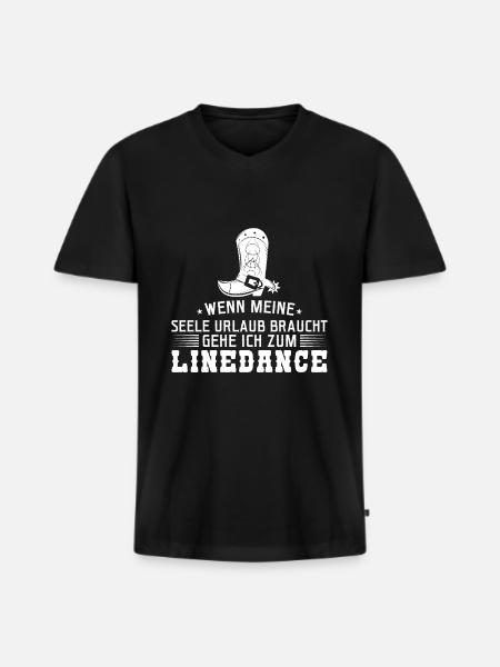 Linedance Linedancer Tänzer Geschenk - Männer Premium Bio T-Shirt mit V-Ausschnitt - Schwarz