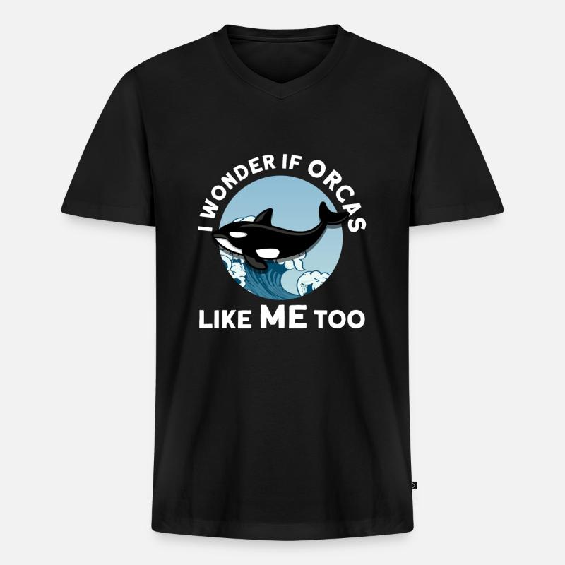 Orca Orca Tiergeschenk - Männer Premium Bio T-Shirt mit V-Ausschnitt - Schwarz