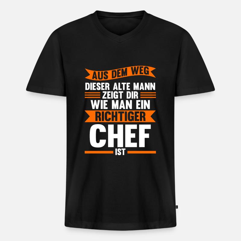 Chef Leiter Direktor Geschenk - Männer Premium Bio T-Shirt mit V-Ausschnitt - Schwarz